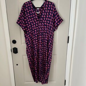 Zara Geometric Red and Purple Dress